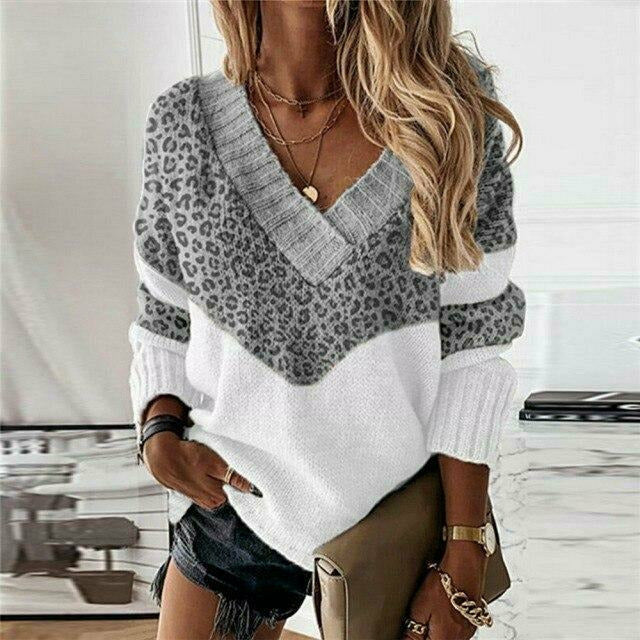BRUNEL PARIS | PULL PATCHWORK IMPRIMÉ LÉOPARD POUR FEMMES