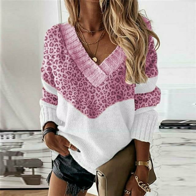 BRUNEL PARIS | PULL PATCHWORK IMPRIMÉ LÉOPARD POUR FEMMES