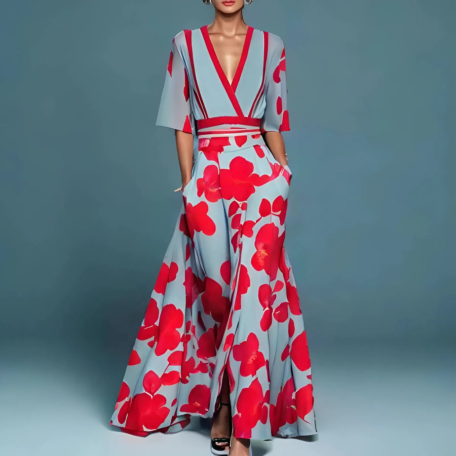BRUNEL PARIS | ROBE FLORALE COL V POUR FEMMES