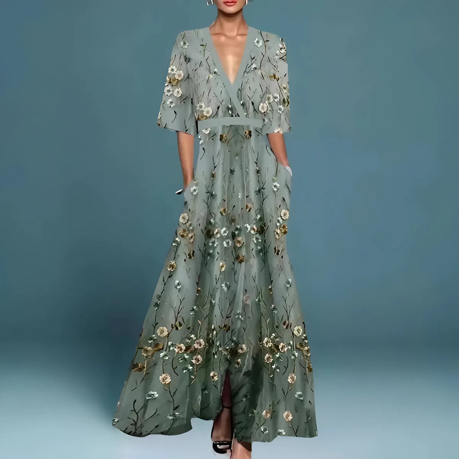 BRUNEL PARIS | ROBE FLORALE COL V POUR FEMMES