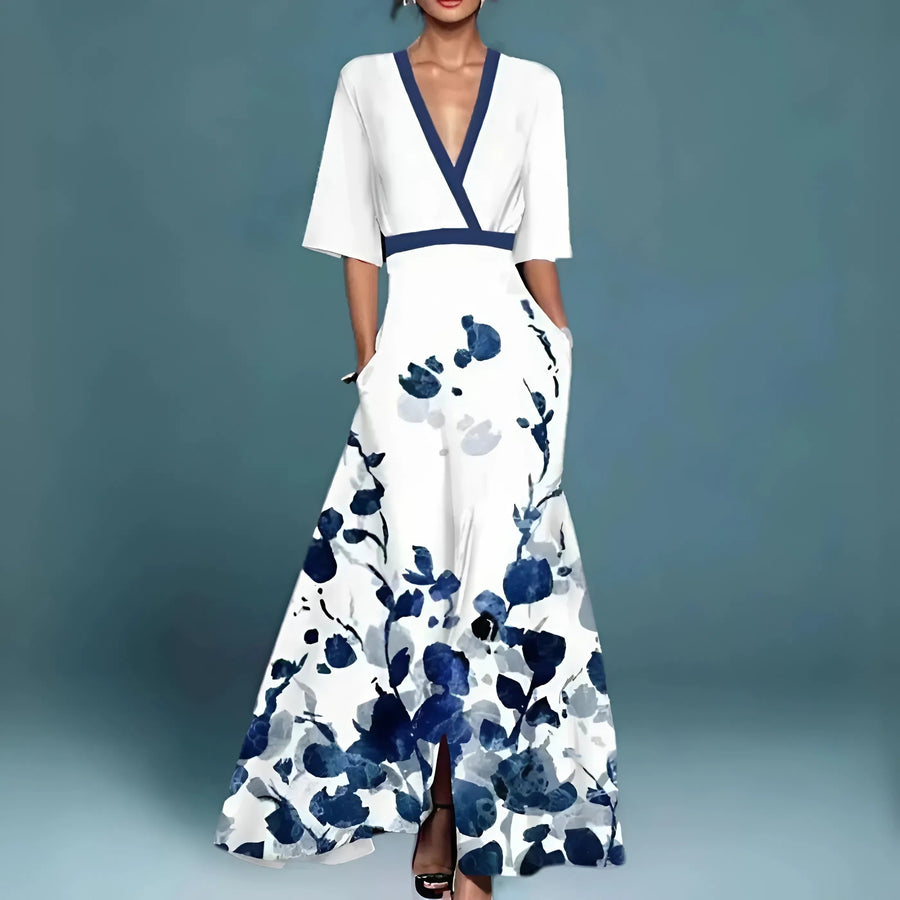 BRUNEL PARIS | ROBE FLORALE COL V POUR FEMMES