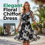 BRUNEL PARIS | Robe en mousseline élégante à fleurs pour femme