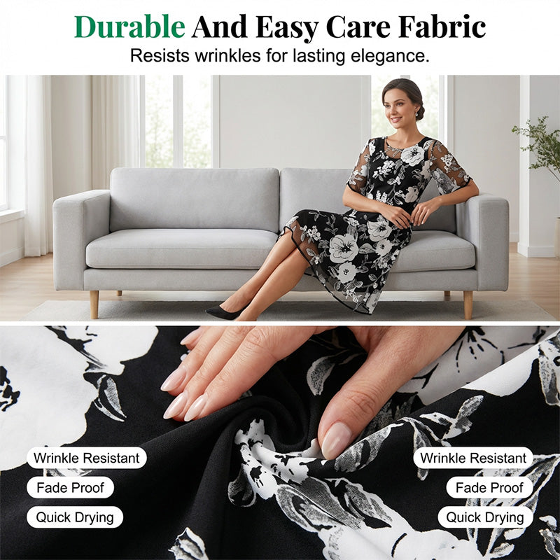 BRUNEL PARIS | Robe en mousseline élégante à fleurs pour femme