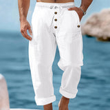 BRUNEL PARIS | 👖 Pantalon décontracté en lin à cordon pour homme – léger, respirant & confortable – avec ceinture élastique & cordon de serrage – parfait pour le quotidien, le bureau & les loisirs