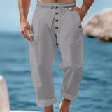 BRUNEL PARIS | 👖 Pantalon décontracté en lin à cordon pour homme – léger, respirant & confortable – avec ceinture élastique & cordon de serrage – parfait pour le quotidien, le bureau & les loisirs