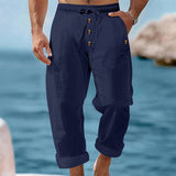 BRUNEL PARIS | 👖 Pantalon décontracté en lin à cordon pour homme – léger, respirant & confortable – avec ceinture élastique & cordon de serrage – parfait pour le quotidien, le bureau & les loisirs
