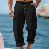 BRUNEL PARIS | 👖 Pantalon décontracté en lin à cordon pour homme – léger, respirant & confortable – avec ceinture élastique & cordon de serrage – parfait pour le quotidien, le bureau & les loisirs