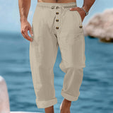 BRUNEL PARIS | 👖 Pantalon décontracté en lin à cordon pour homme – léger, respirant & confortable – avec ceinture élastique & cordon de serrage – parfait pour le quotidien, le bureau & les loisirs