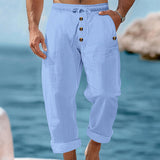 BRUNEL PARIS | 👖 Pantalon décontracté en lin à cordon pour homme – léger, respirant & confortable – avec ceinture élastique & cordon de serrage – parfait pour le quotidien, le bureau & les loisirs