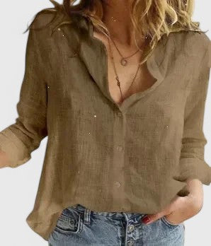 BRUNEL PARIS | Chemise en lin boutonnée col à revers femme